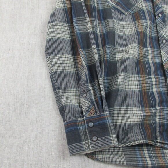 Vans Off The Wall Shirt Mens L Multi Plaid Long Sleeve Snap Button Down RN96277 - Picture 4 of 12